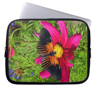 Mexican aster flower with a Doris Longwing  Laptop Sleeve
