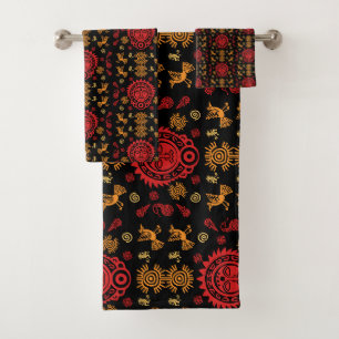 Mexican Aztec Art Home Decor Bath Towel Set