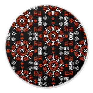 Mexican Aztec Art Home Decor Ceramic Knob