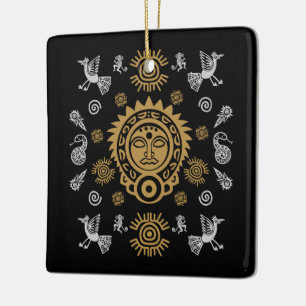 Mexican Aztec Art Home Decor Ceramic Ornament