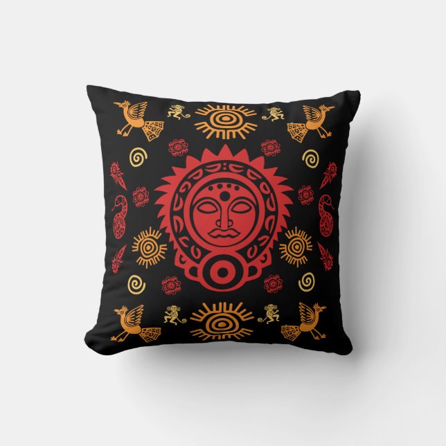 Mexican Aztec Art Home Decor Cushion (Front)