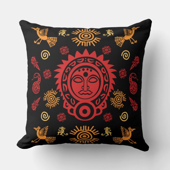 Mexican Aztec Art Home Decor Cushion (Front)