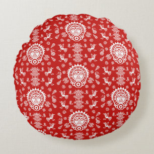 Mexican Aztec Art Home Decor Round Cushion