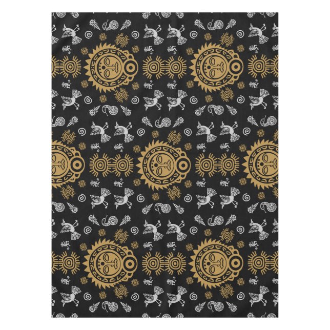 Mexican Aztec Art Home Decor Tablecloth (Front)