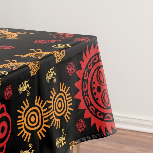 Mexican Aztec Art Home Decor Tablecloth (In Situ)