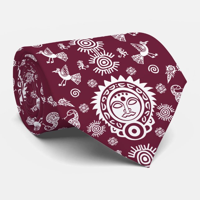 Mexican Aztec Art Home Decor Tie (Rolled)