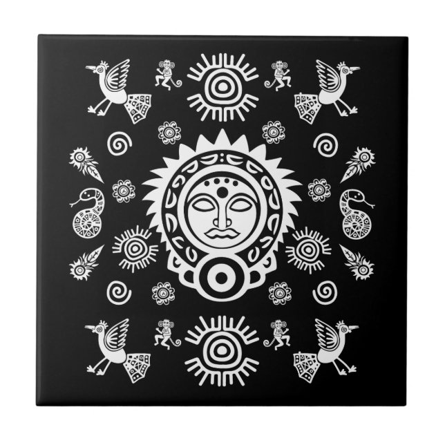 Mexican Aztec Art Home Decor Tile (Front)