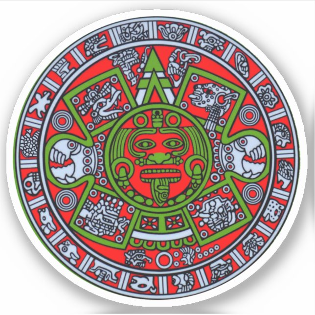 Mexican Aztec Calendar Sun Stone Hispanic Chicano (Front)