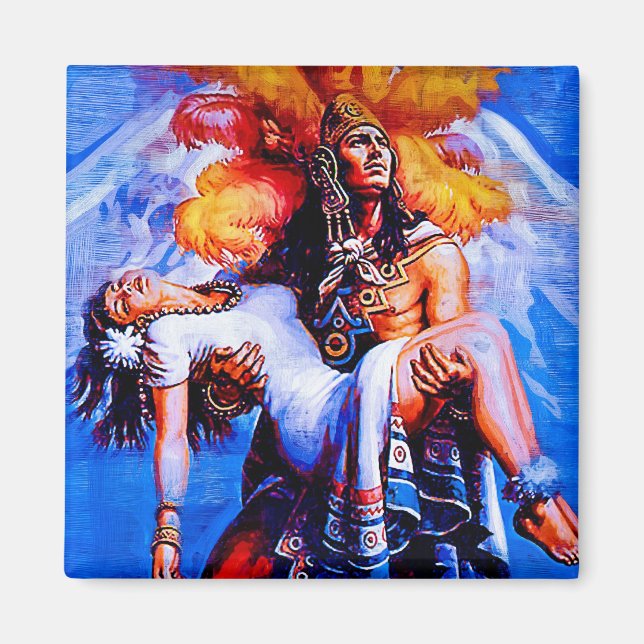 Mexican Aztec Legend Iztaccihuatl Popocatepetl Magnet (Front)