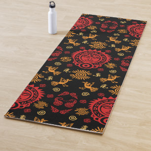 Mexican Aztec Pattern Print Yoga Mat