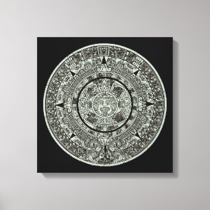 Mexican Aztec Sun Stone Mayan Calendar 1 Canvas Print