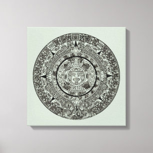 Mexican Aztec Sun Stone Mayan Calendar 1 Canvas Print