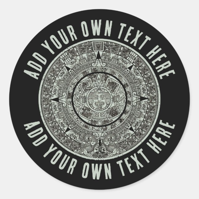 Mexican Aztec Sun Stone Mayan Calendar 1 Classic Round Sticker (Front)