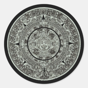Mexican Aztec Sun Stone Mayan Calendar 1 Classic Round Sticker