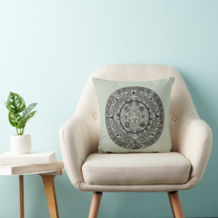 Mexican Aztec Sun Stone Mayan Calendar 1 Cushion