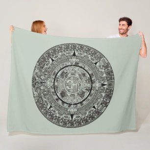 Mexican Aztec Sun Stone Mayan Calendar 1 Fleece Blanket