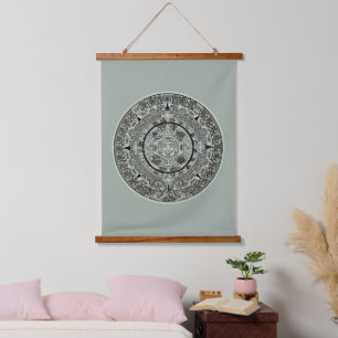 Mexican Aztec Sun Stone Mayan Calendar 1 Hanging Tapestry
