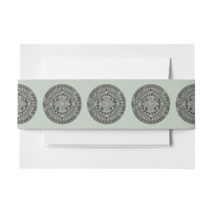 Mexican Aztec Sun Stone Mayan Calendar 1 Invitation Belly Band