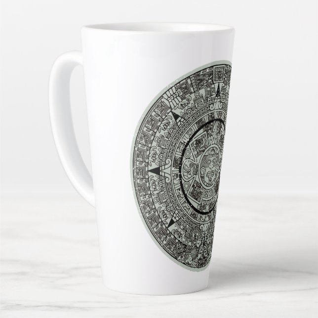 Mexican Aztec Sun Stone Mayan Calendar 1 Latte Mug (Left Angle)
