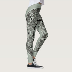 Mexican Aztec Sun Stone Mayan Calendar 1 Leggings