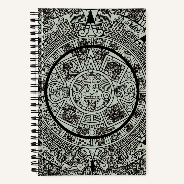 Mexican Aztec Sun Stone Mayan Calendar 1 Notebook (Front)