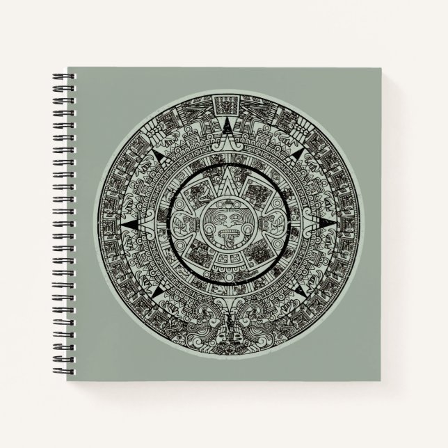 Mexican Aztec Sun Stone Mayan Calendar 1 Notebook (Front)