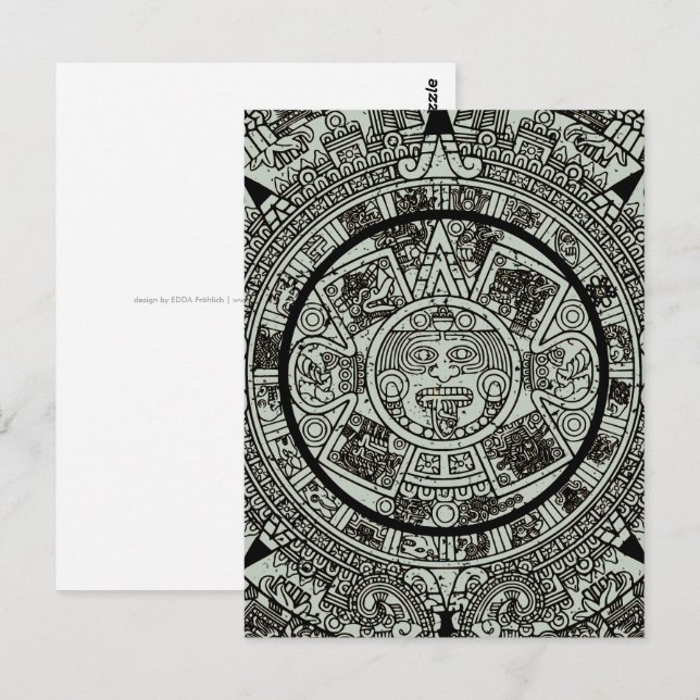 Mexican Aztec Sun Stone Mayan Calendar 1 Postcard (Front/Back)
