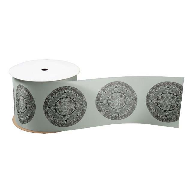 Mexican Aztec Sun Stone Mayan Calendar 1 Satin Ribbon (Spool)