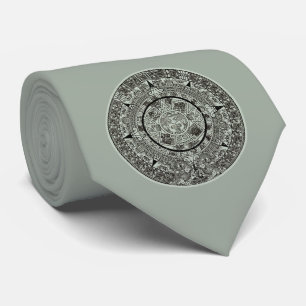 Mexican Aztec Sun Stone Mayan Calendar 1 Tie