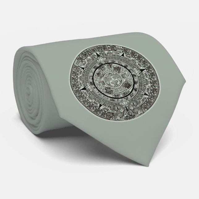 Mexican Aztec Sun Stone Mayan Calendar 1 Tie (Rolled)