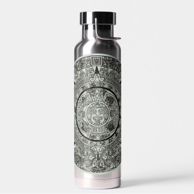 Mexican Aztec Sun Stone Mayan Calendar 1 Water Bottle (Left)