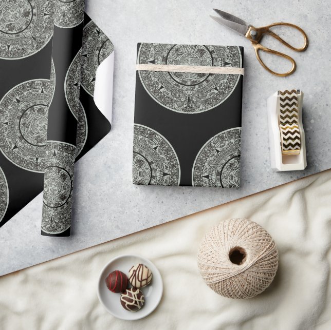 Mexican Aztec Sun Stone Mayan Calendar 1 Wrapping Paper (Crafts)