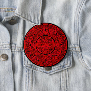 Mexican Aztec Sun Stone Mayan Calendar 2 10 Cm Round Badge