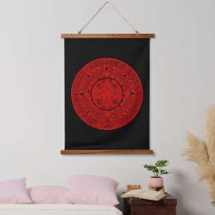 Mexican Aztec Sun Stone Mayan Calendar 2 Hanging Tapestry