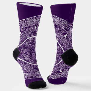 Mexican Aztec Sun Stone Mayan Calendar 3 Socks