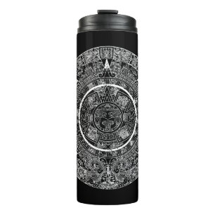Mexican Aztec Sun Stone Mayan Calendar 3 Thermal Tumbler