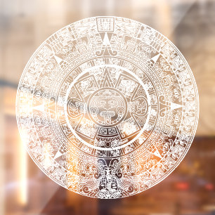 Mexican Aztec Sun Stone Mayan Calendar 3 Window Cling