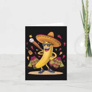 Mexican Banana Playing Baseball Funny Cinco De May Card