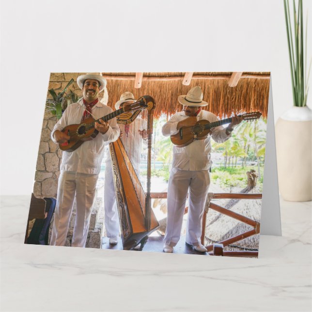 MEXICAN BAND SINGERS FUNNY BIRTHDAY CARDS  (Front)