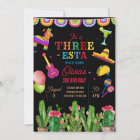 Mexican Banner Fiesta Three-Esta Girl Birthday 