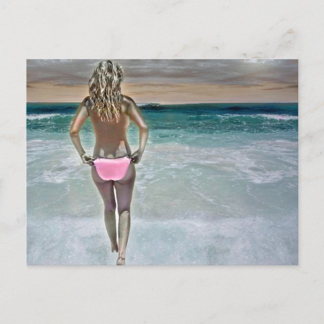 Mexican Beach Girl Postcard (Front)