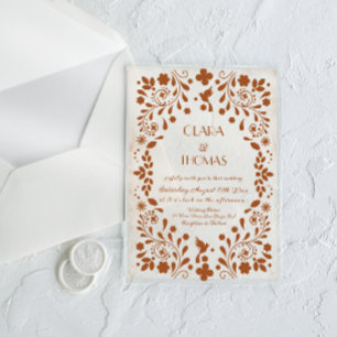 Mexican Beige Terracotta Wedding Invitation