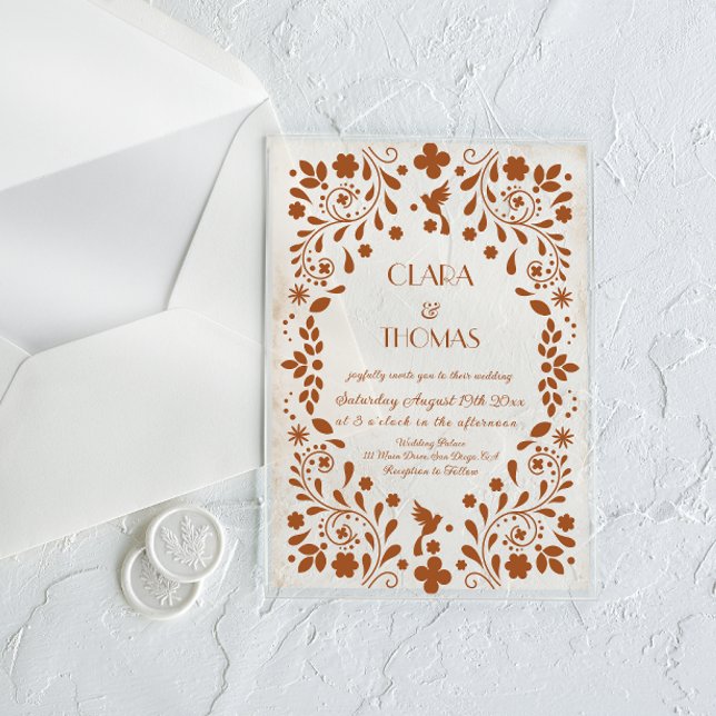 Mexican Beige Terracotta Wedding Invitation (Creator Uploaded)