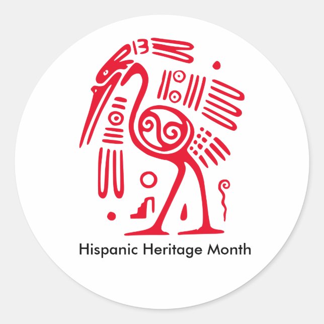Mexican Bird Symbol Spanish Heritage Month  Classic Round Sticker (Front)