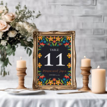 Mexican Black Floral Colourful Botanical Wedding