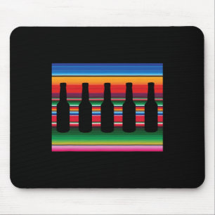 Mexican Blanket Beer T Shirt Serape Funny Beer Shi Mouse Mat