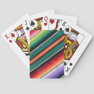 Mexican Blanket Colourful Stripe Southwestern Playing Cards