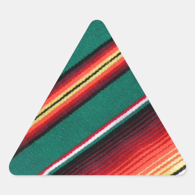 Mexican Blanket Colourful Stripe Southwestern Triangle Sticker (Front)