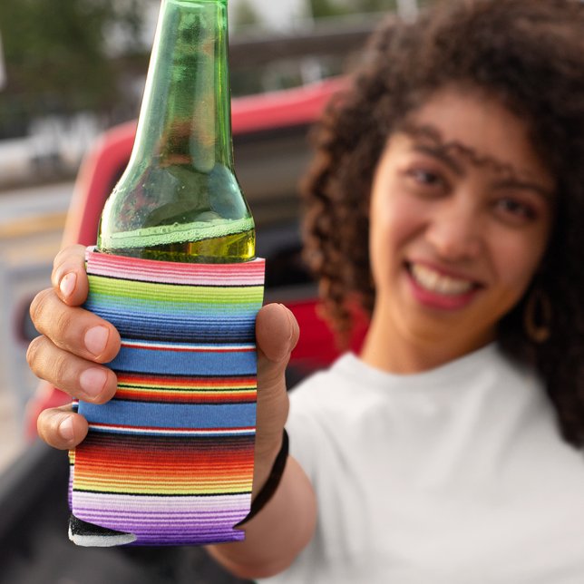 Mexican Blanket Fiesta Stripes Colourful Can Cooler (Creator Uploaded)