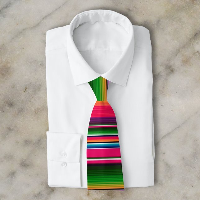 Mexican Blanket Fiesta Stripes Colourful Sarape Tie (Creator Uploaded)